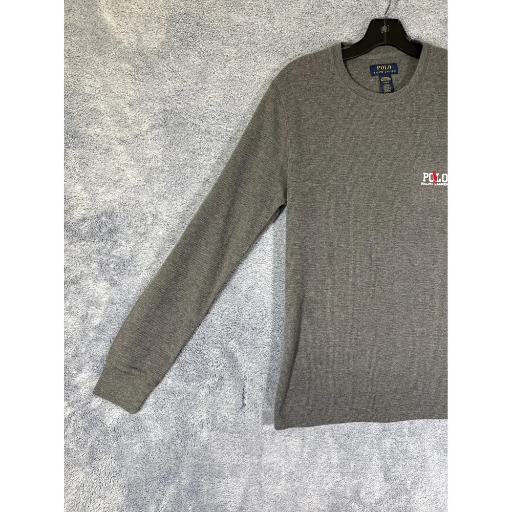 Polo Ralph Lauren Mens Gray Waffle Knit Thermal Sleepwear Shirt S MPW03F